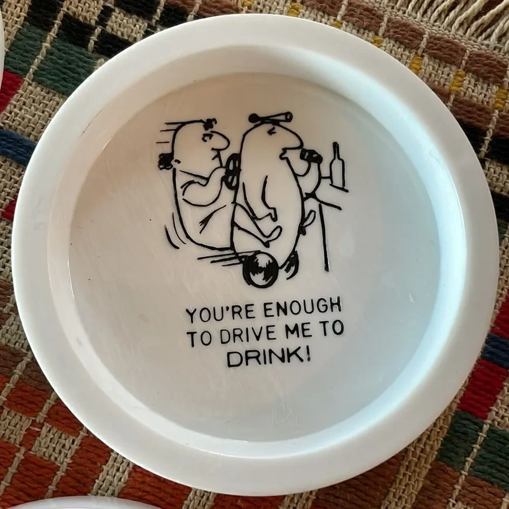 Vintage Novelty Party Coasters, Set of 6